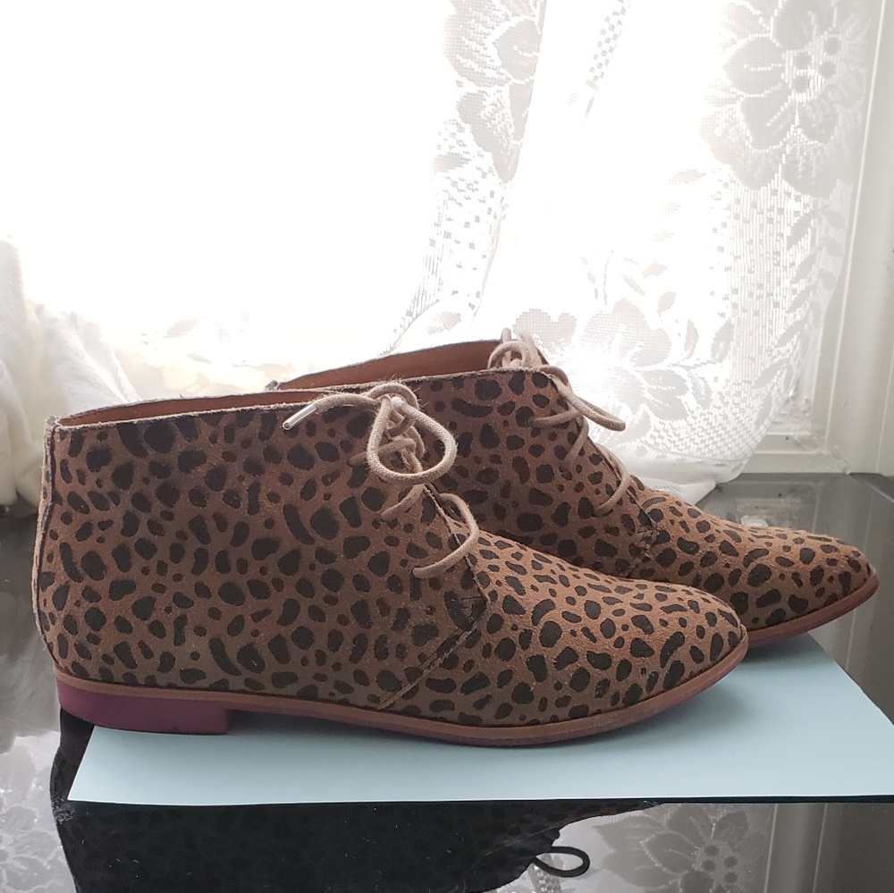 Dolce Vita Leopard Suede Ankle boots (purple sole)